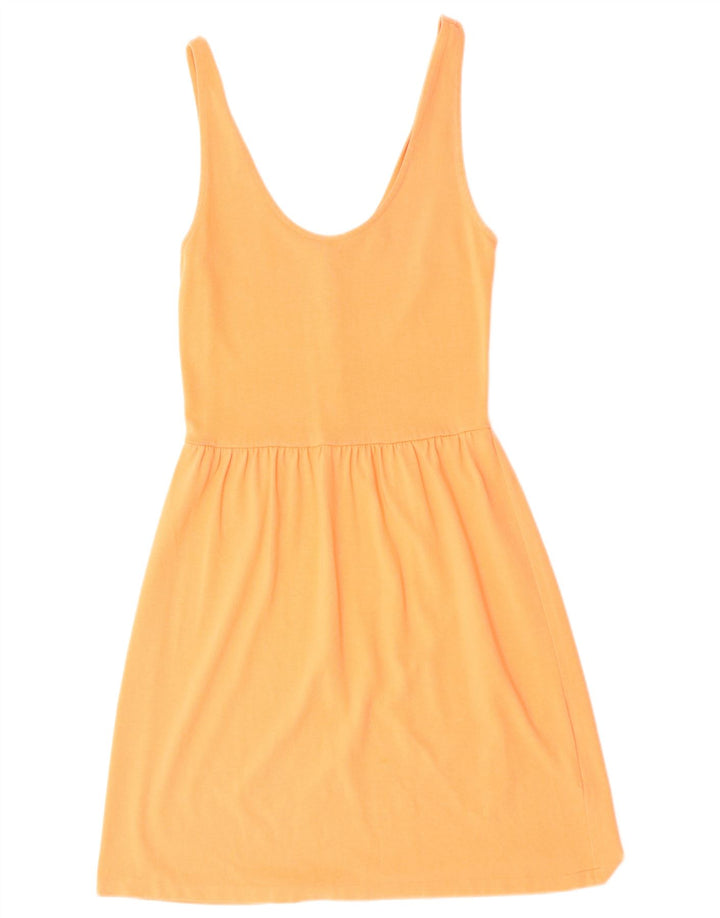 J. Crew Damen Sommerkleid UK 4 XS Orange Baumwolle