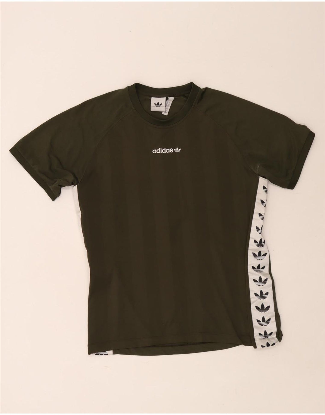 Adidas Herren Grafik-T-Shirt-Oberteil, großes Khaki-Farbblock-Polyester