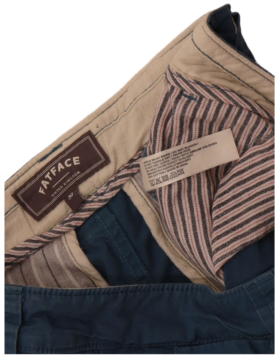 Fat Face Herren Chinoshorts W30 mittelblaue Baumwolle