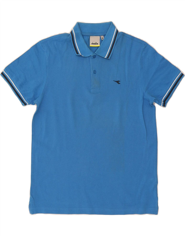 DIADORA Mens Polo Shirt Medium Blue Cotton Vintage Diadora and Second-Hand Diadora from Messina Hembry 