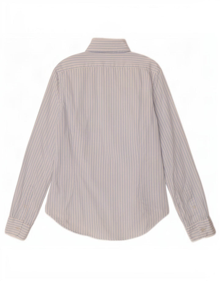 Ralph Lauren Damenhemd US 6 Mittelblaue Nadelstreifen-Baumwolle