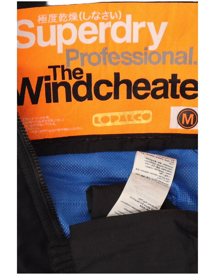 SUPERDRY Womens The Windcheater Windbreaker Jacket UK 14 Medium Black