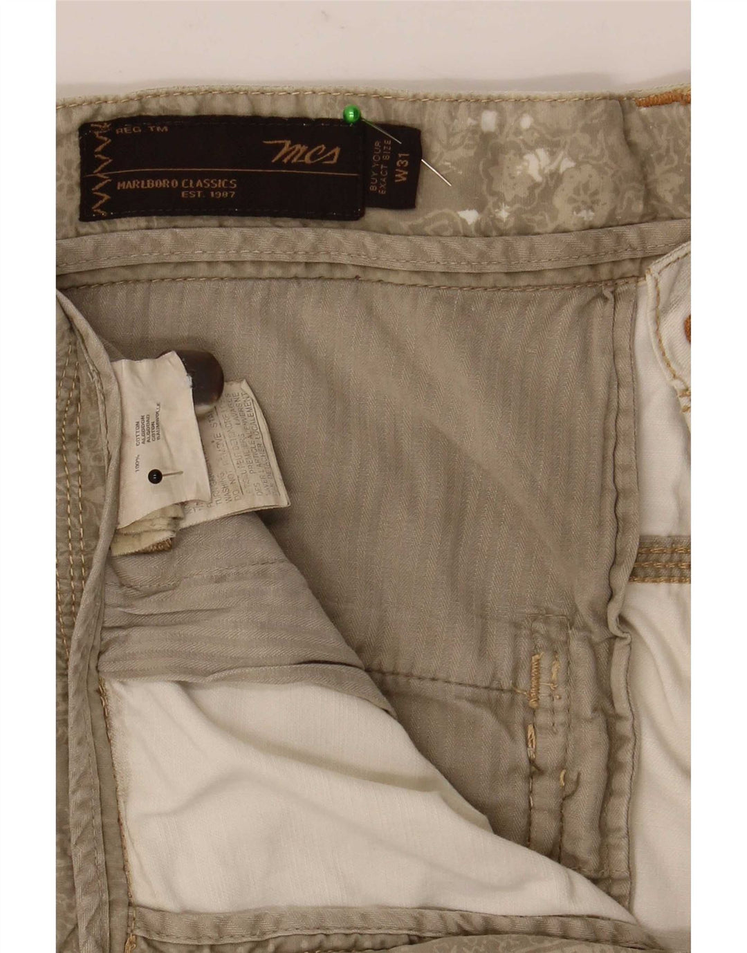 Marlboro Classics Herren-Bermudashorts W31 Mittelbeige Baumwolle