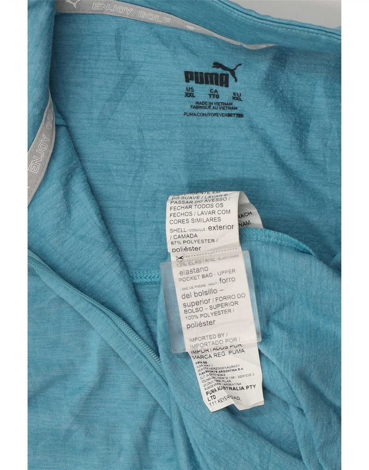Puma Damen-Sweatshirt mit Reißverschluss am Hals, UK 20 2XL, blaues Polyester