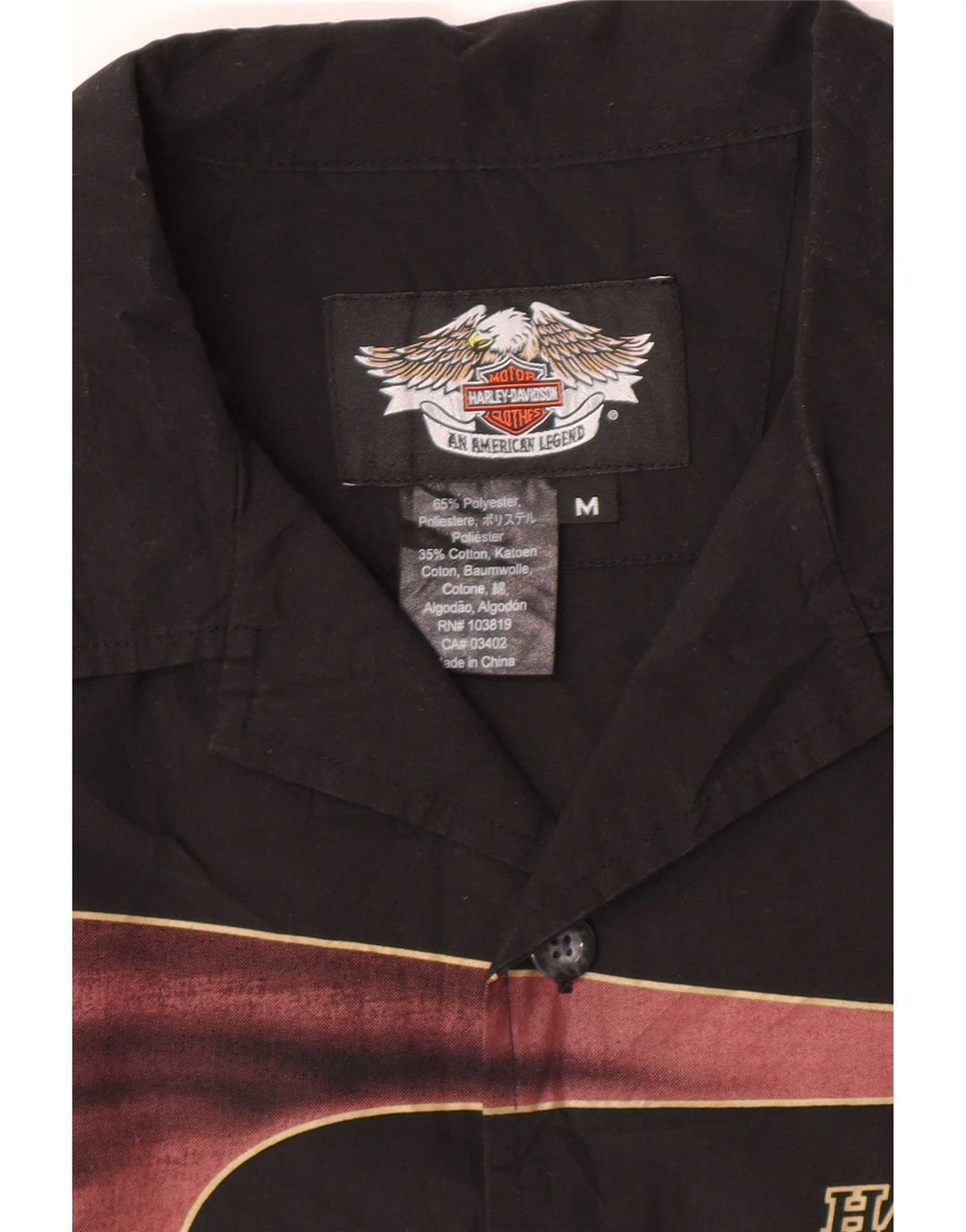 Harley Davidson Herren-Kurzarmshirt mit Grafik, mittelgroß, Schwarz, Motorrad