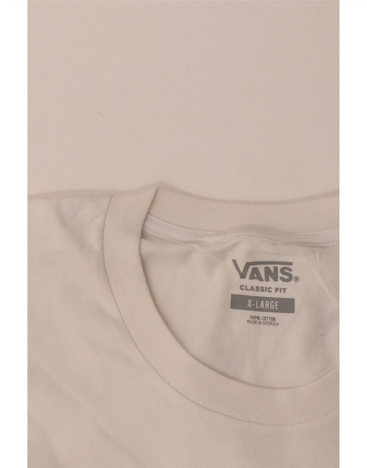 VANS Herren T-Shirt mit klassischer Passform, XL, weiße Baumwolle