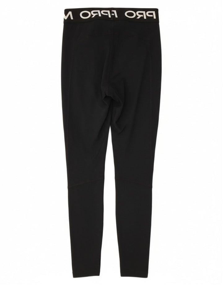 Nike Womens Graphic Leggings UK 8 Small Schwarz Polyester