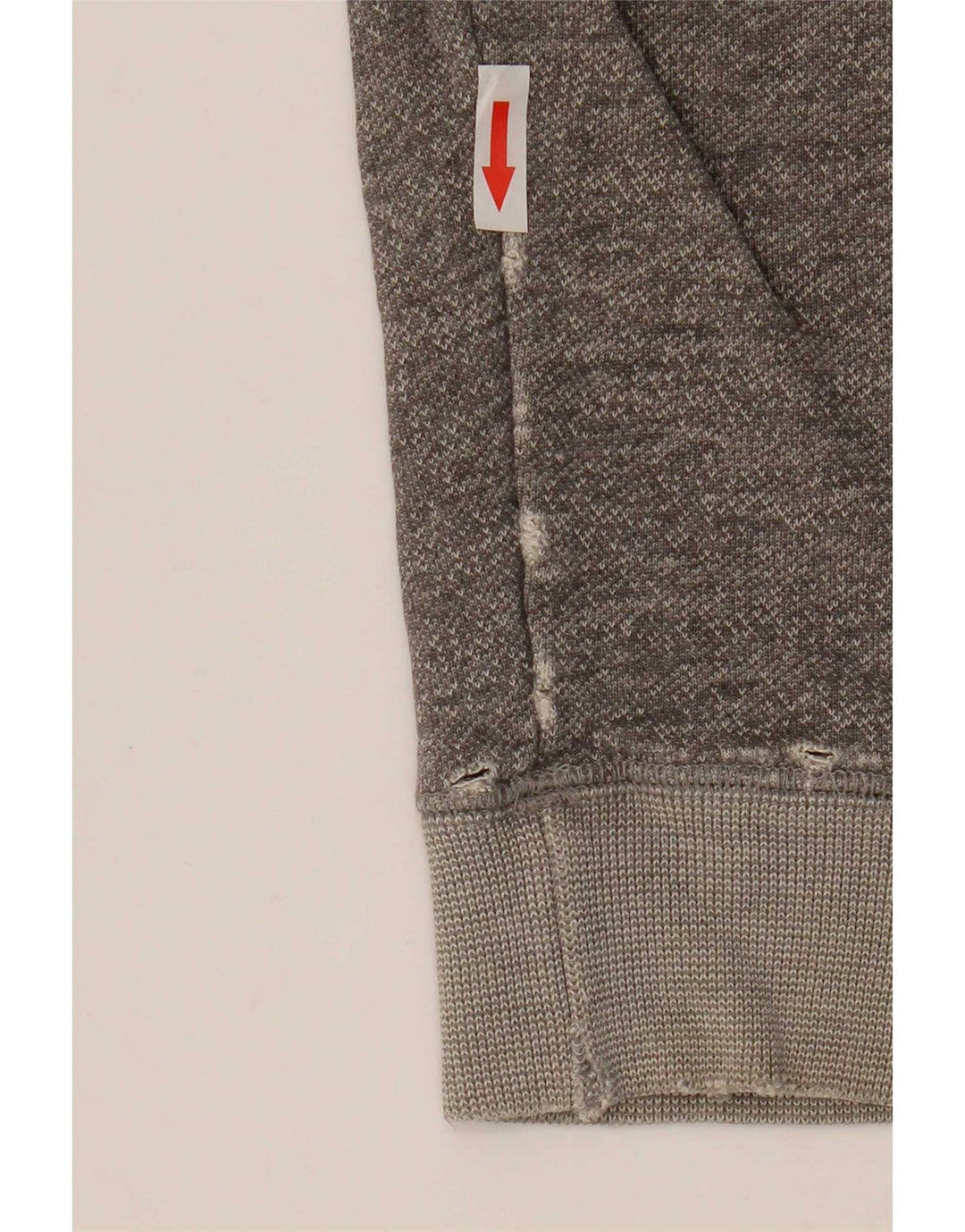 Jack Wills Damen-Sweatshirt-Pullover UK 12 Mittelgrau gefleckte Baumwolle