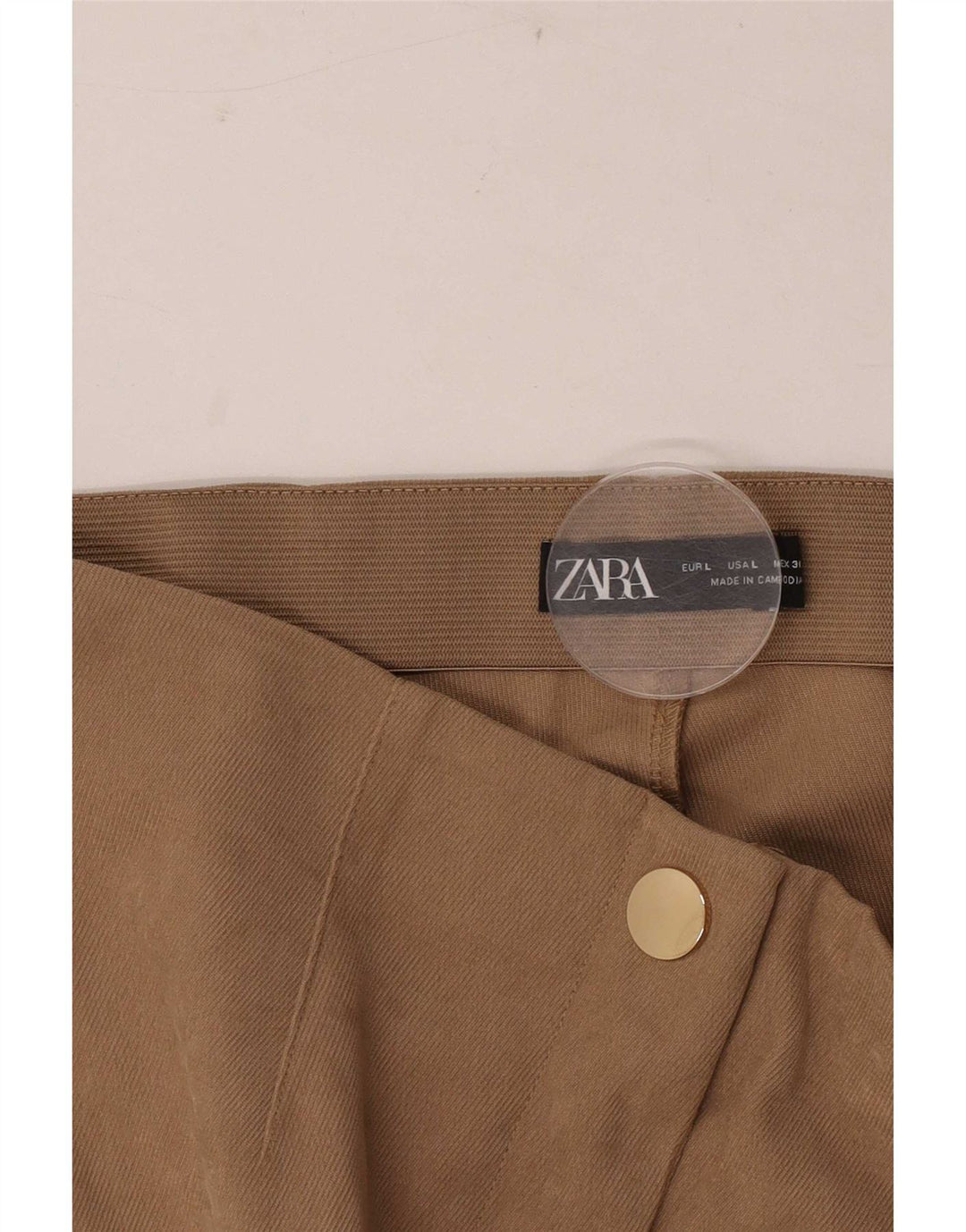 Schmale Freizeithose für Damen von Zara, Größe L, W30, L28, Braun