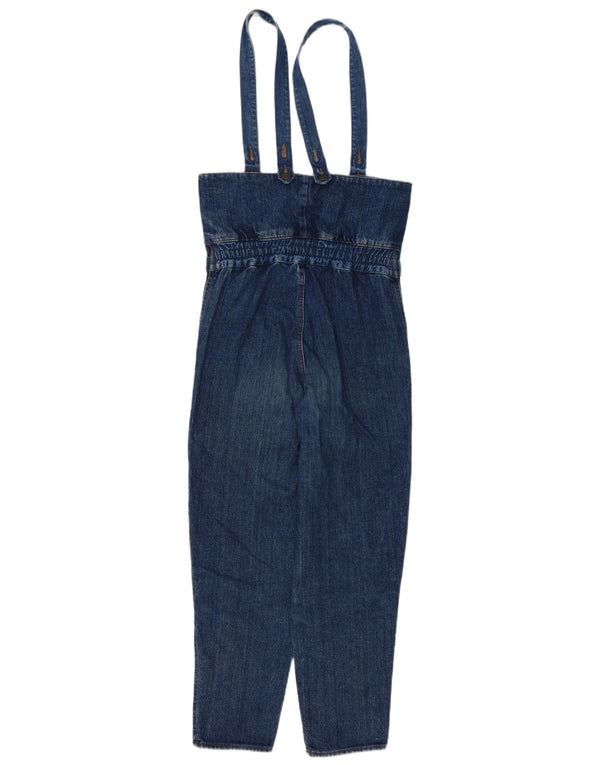 Vintage Damen Denim Jumpsuit UK 10 Small Blue