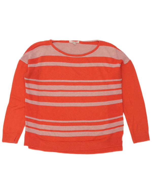 White Stuff Damen-Pullover mit U-Boot-Ausschnitt, Gr. 10, Größe S, Orange gestreift