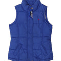 CREW CLOTHING Womens Padded Gilet UK 8 Small Blue Polyester Vintage Crew Clothing and Second-Hand Crew Clothing from Messina Hembry 