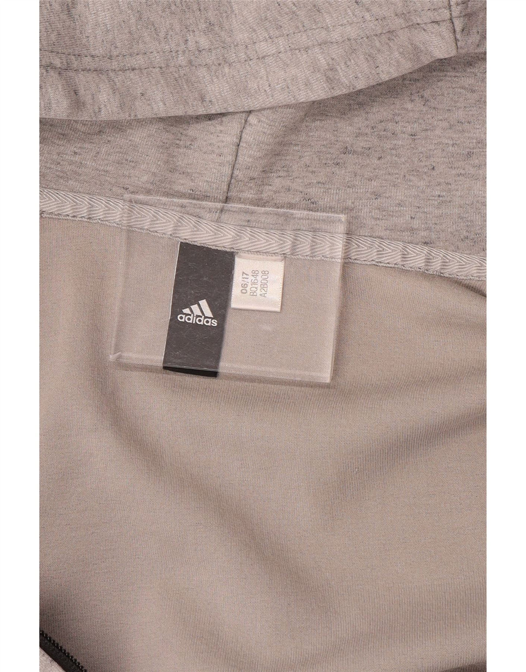 ADIDAS Herren-Kapuzenpullover mit Reißverschluss, groß, grau gefleckt