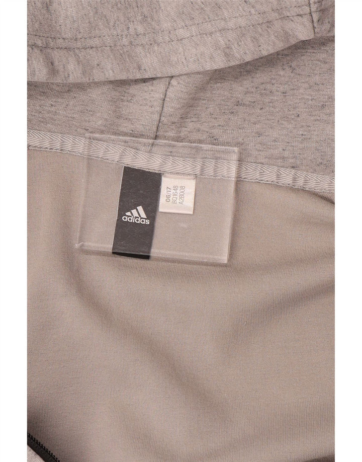 ADIDAS Herren-Kapuzenpullover mit Reißverschluss, groß, grau gefleckt