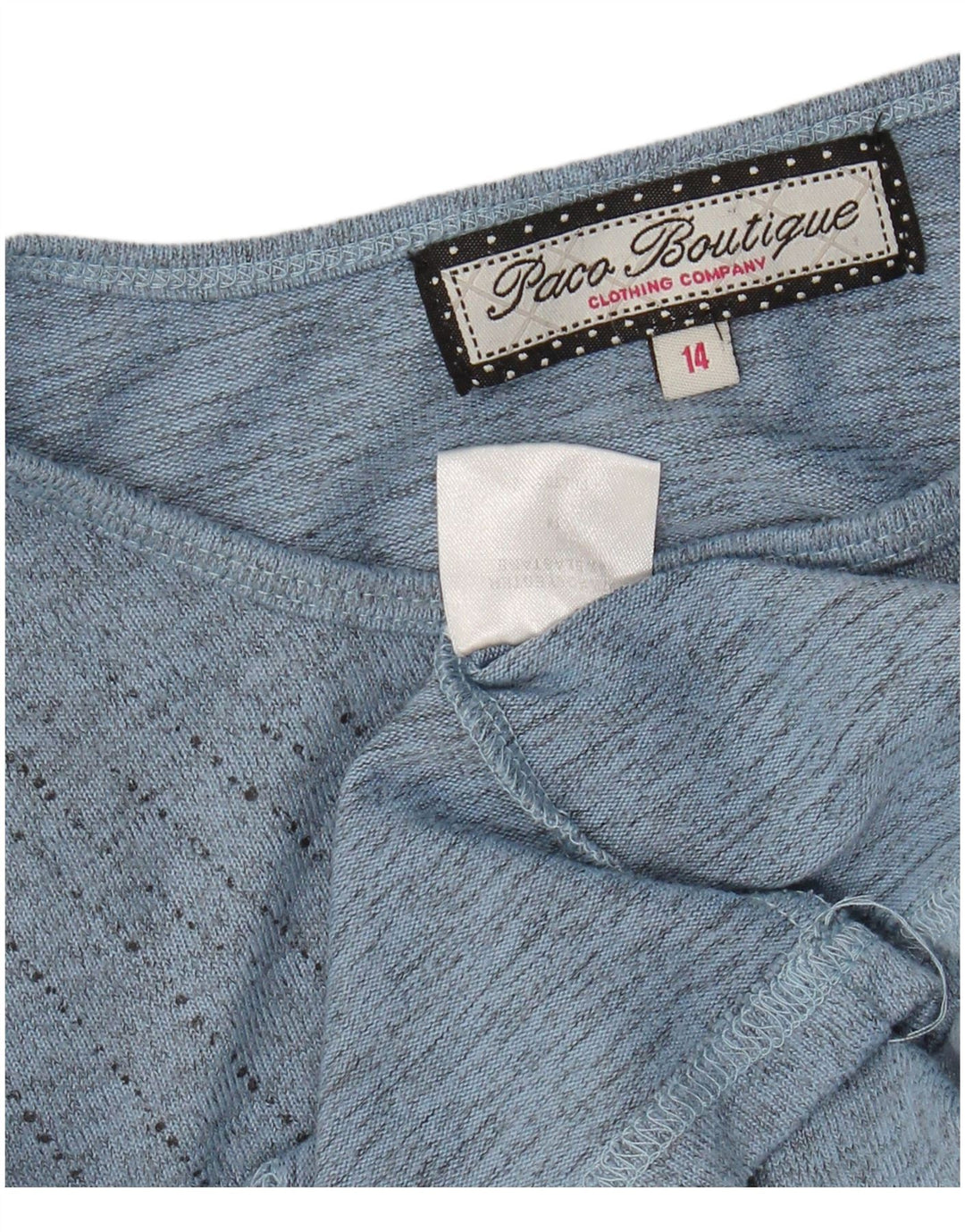 Paco Boutique Damen Top Langarm UK 14 Mittelblaues Blumenmuster aus Polyester