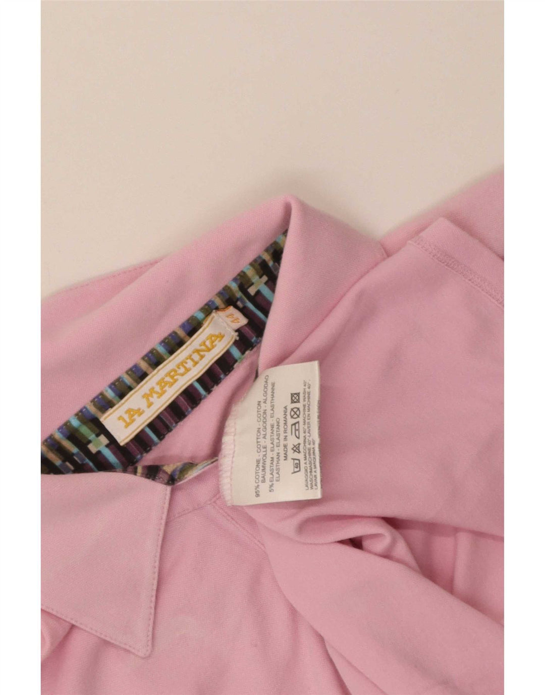 La Martina Damen Grafik-Poloshirt IT 44 Mittelrosa Baumwolle