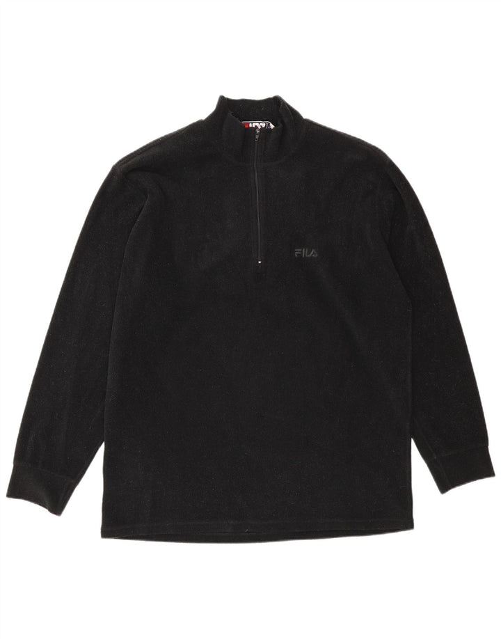 Fila Herren-Fleecepullover mit Reißverschluss, IT 52/54, Größe L, Schwarz