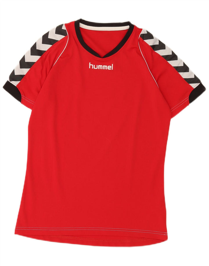Hummel Herren-T-Shirt mit Grafik, Größe S, Rot, Farbblock-Polyester