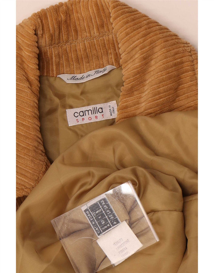 Camilla Damen Zweireihige Cordjacke IT 44 Mittelbeige Baumwolle