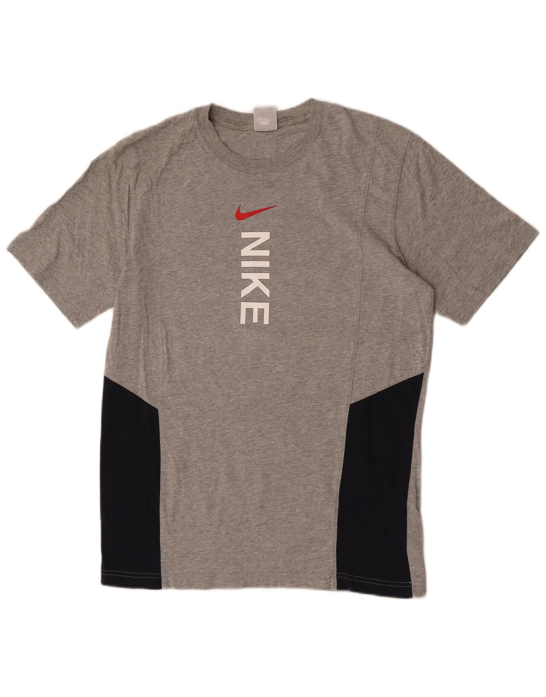 Nike Herren-Grafik-T-Shirt aus mittelgrauer Colourblock-Baumwolle