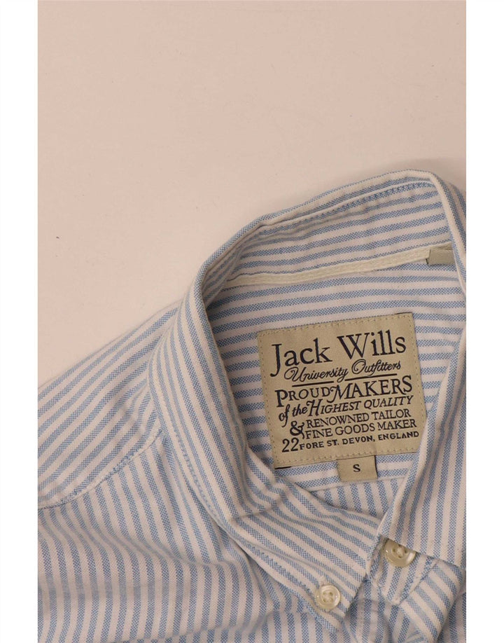 Jack Wills Herrenhemd aus Baumwolle, klein, blau, Nadelstreifen