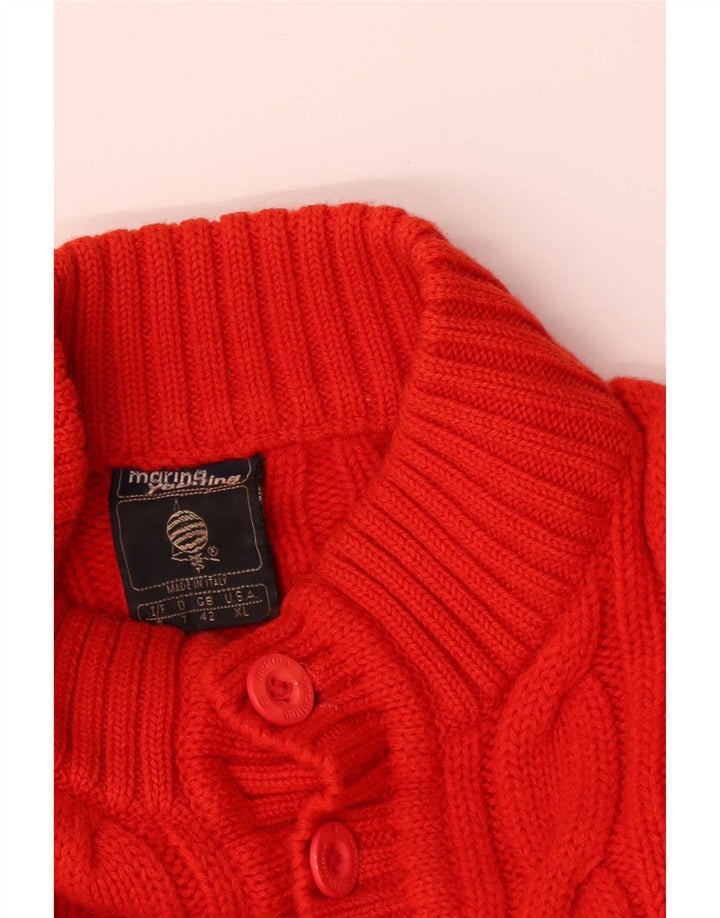 Marina Yachting Herren-Pullover mit Knopfkragen, UK 42, große rote Wolle