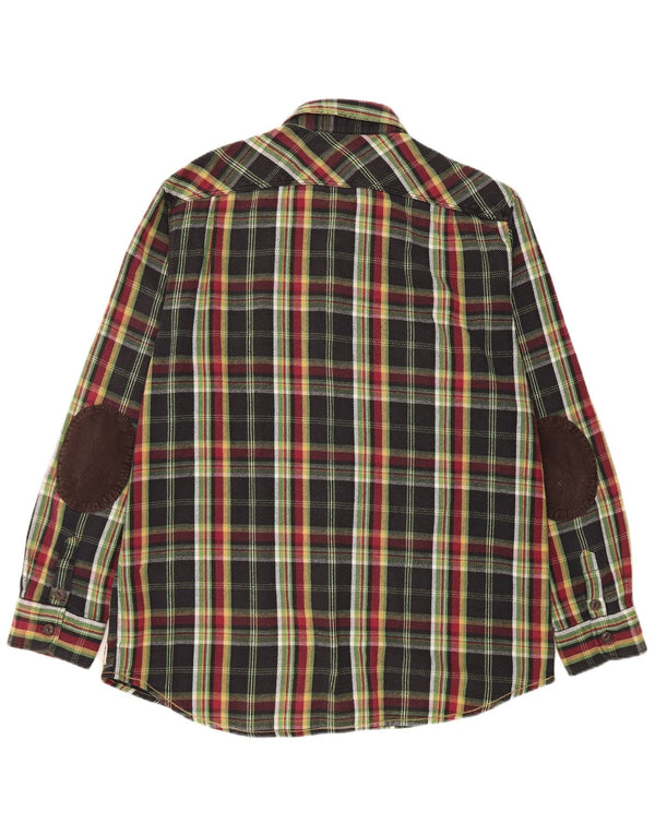Marlboro Classics Herren kariertes Flanellhemd mit individueller Passform, 3XL, schwarz kariert