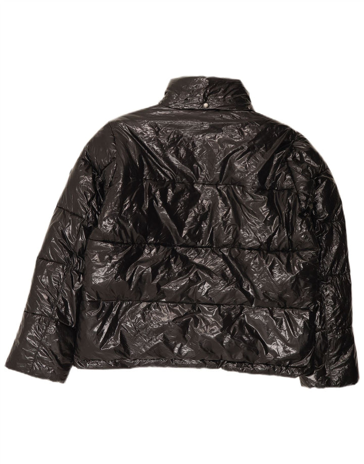 Vintage Damen Übergroße gepolsterte Jacke UK 18 XL Schwarz Nylon