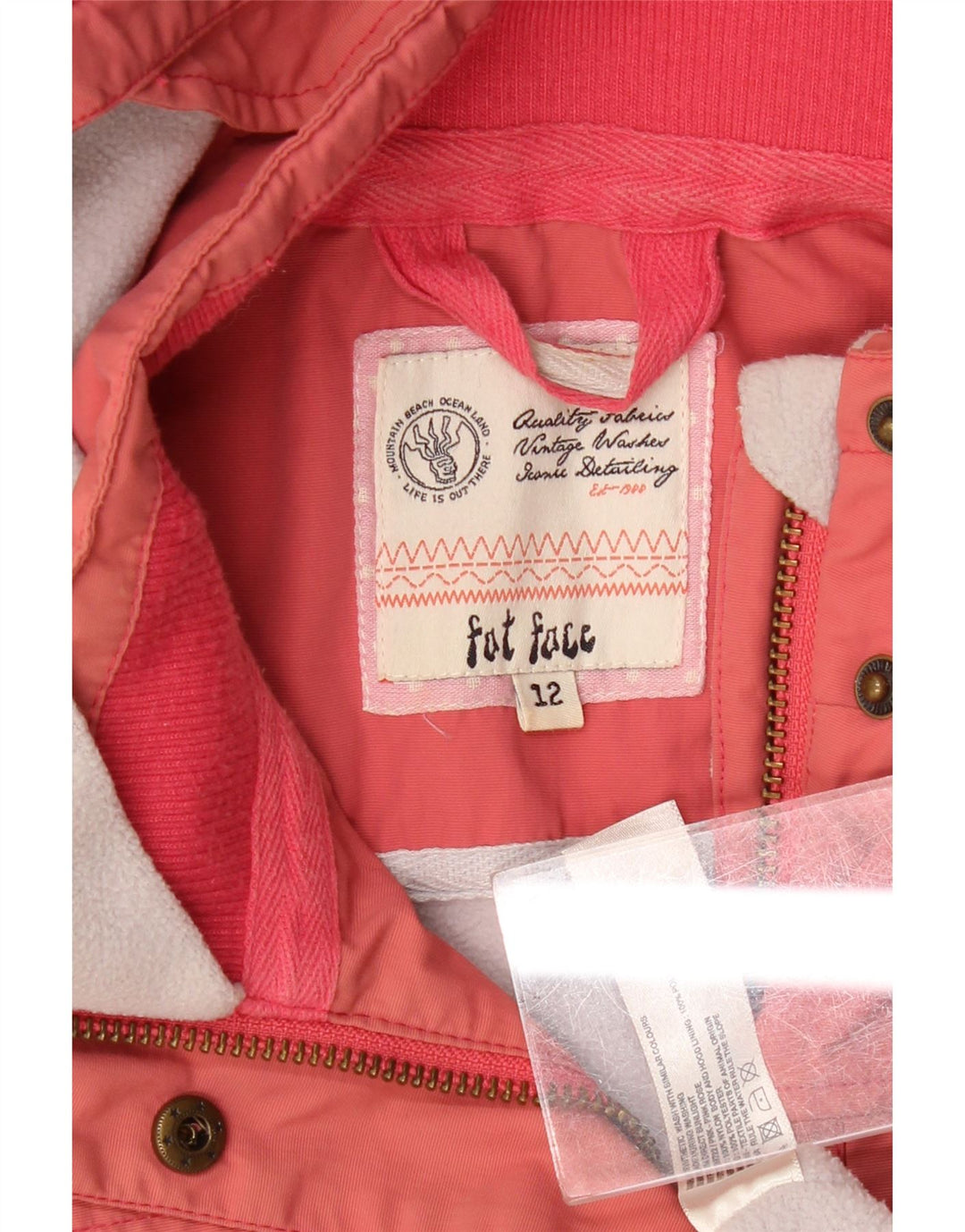 Fat Face Damen-Windbreakerjacke mit Kapuze, UK 12, Mittelrosa, Nylon