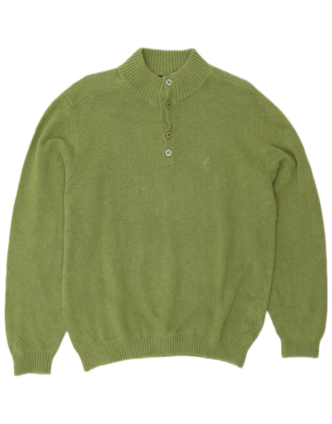 AUSTRALIAN L'ALPINA Herren-Pullover mit Knopfkragen, Größe 48, Mittelgrün