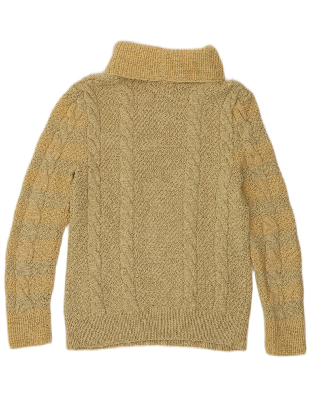Vintage Damen Rollkragenpullover Pullover UK 10 Klein Gelb