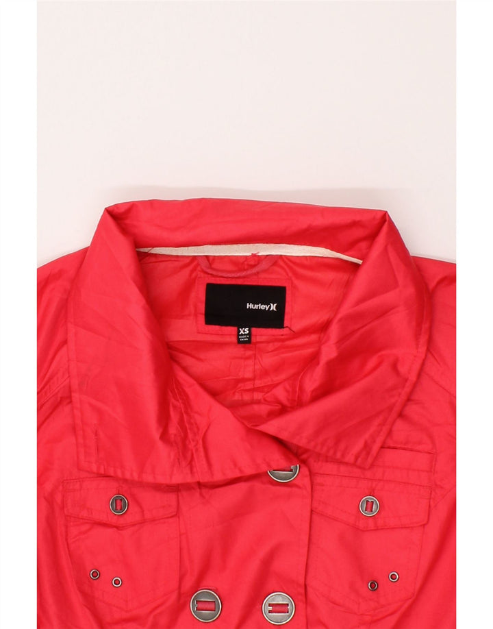 HURLEY Womens Double Breasted Coat UK 6 XS Pink Polyester Vintage Hurley and Second-Hand Hurley from Messina Hembry 
