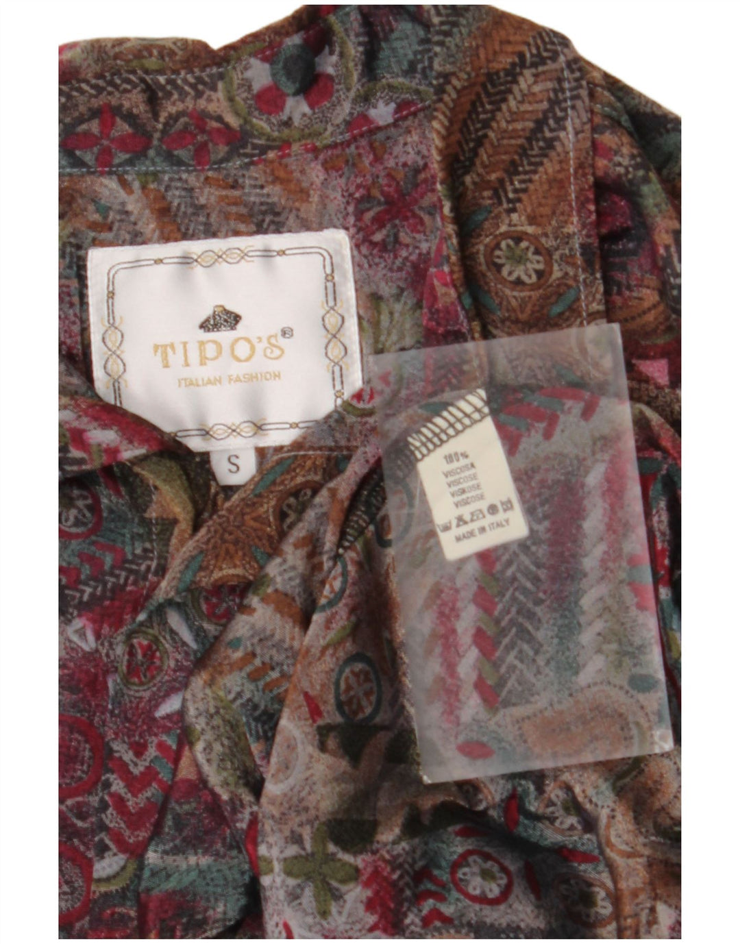 Tipo' S Herren-Hemd mit lockerer Passform, klein, mehrfarbig, Blumenmuster, Viskose