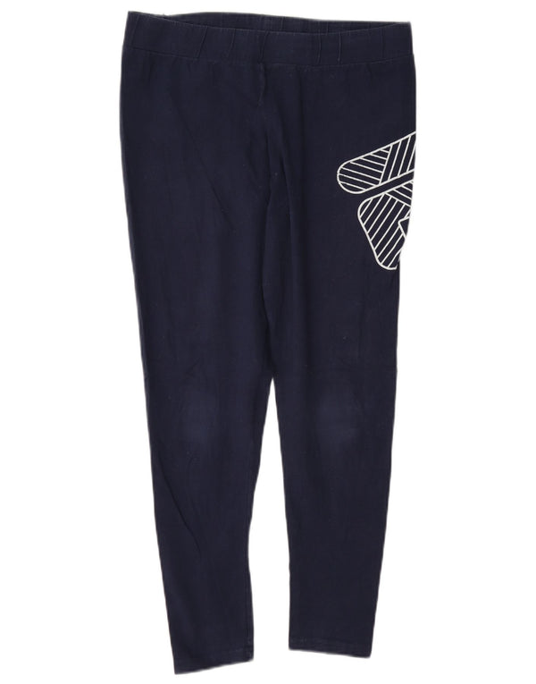 Fila Womens Graphic Leggings UK 12 Medium Marineblau Baumwolle