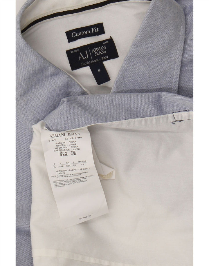 Armani Jeans Herren-Hemd mit individueller Passform, klein, blau, Colourblock-Baumwolle