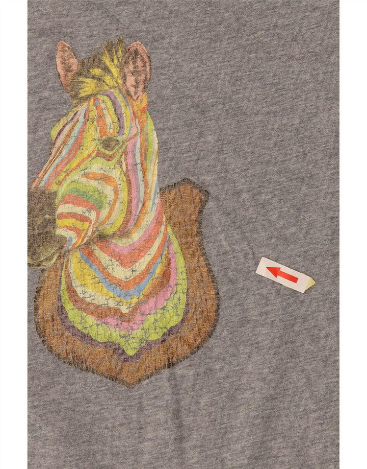 PAUL SMITH Herren-T-Shirt mit grafischem Motiv, klein, grau, Baumwolle mit Animal-Print