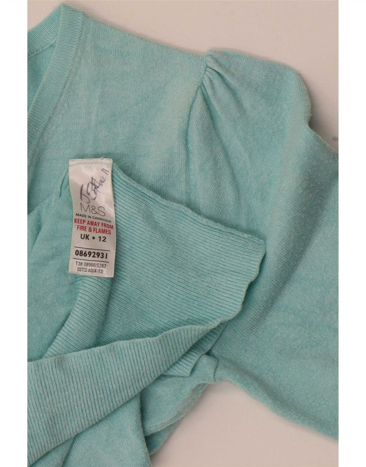Marks & Spencer Damen-Cardigan-Pullover UK 12 Medium Türkis Viskose