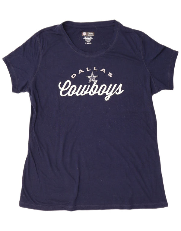 NFL Damen Dallas Cowboys Grafik-T-Shirt-Oberteil UK 18 XL Marineblau Polyester