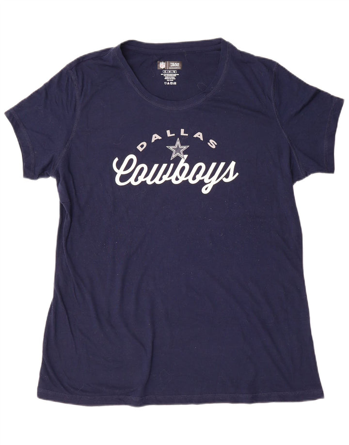 NFL Damen Dallas Cowboys Grafik-T-Shirt-Oberteil UK 18 XL Marineblau Polyester