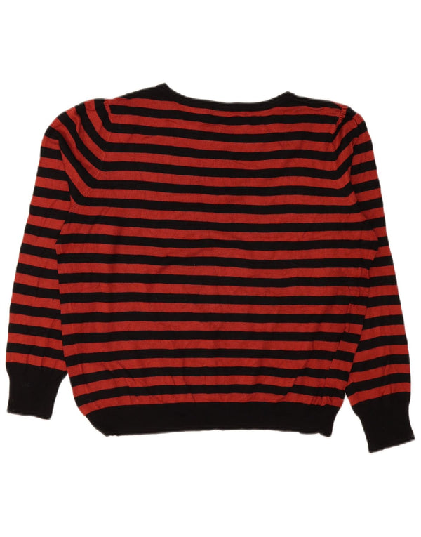 Marks & Spencer Damen-Pullover mit U-Boot-Ausschnitt, UK 18, XL, rot gestreift