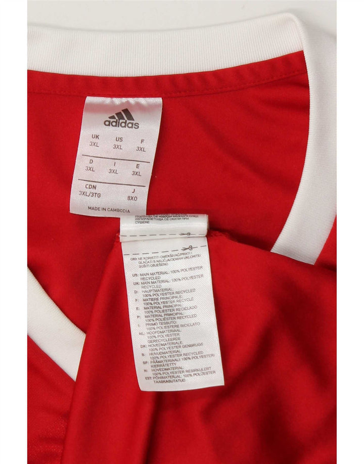 Adidas Herren Climalite T-Shirt Top 3XL Rot Colourblock Polyester