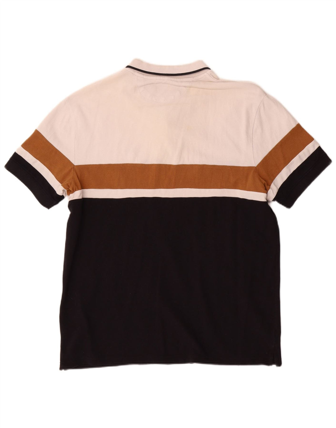 Zara Herren Poloshirt XL Weiß Colourblock