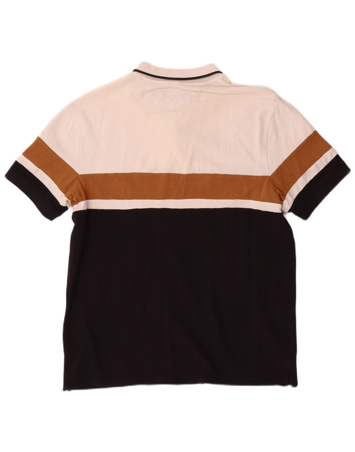 Zara Herren Poloshirt XL Weiß Colourblock