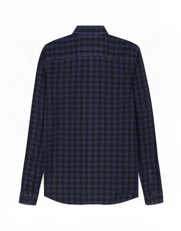 Jack & Jones Herren-Workwear-Hemd, klein, marineblau, Gingham-Baumwolle