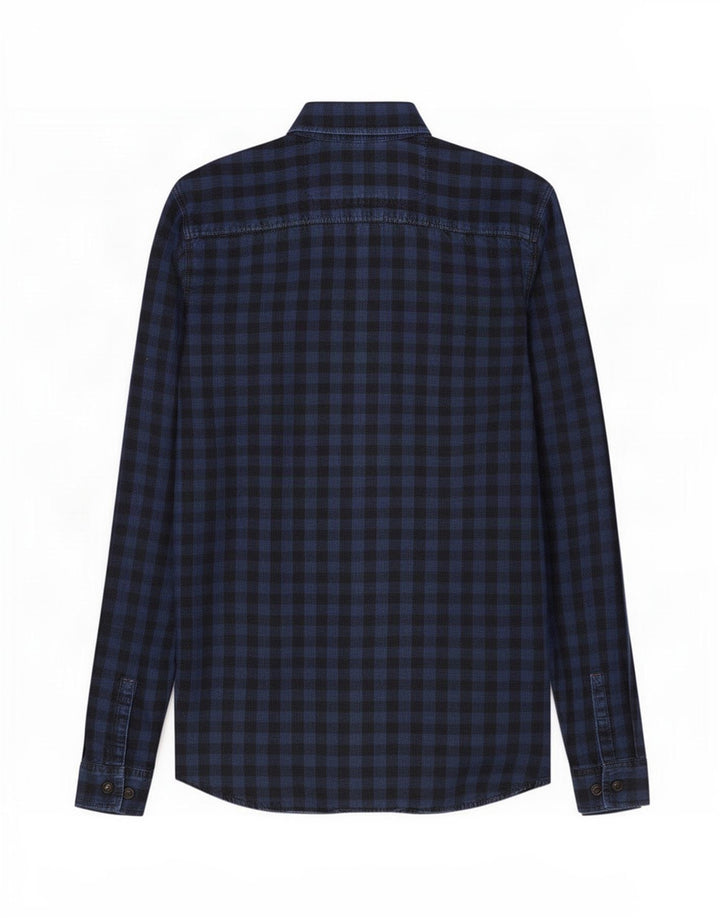 Jack & Jones Herren-Workwear-Hemd, klein, marineblau, Gingham-Baumwolle