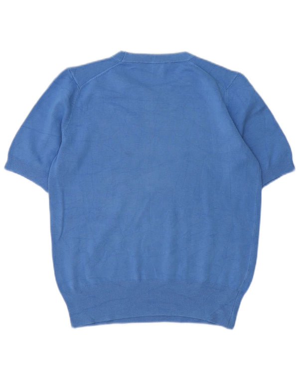 Zara Damen-Pullover, kurzärmelig, Rundhalsausschnitt, Gr. 40, Größe L, Blau
