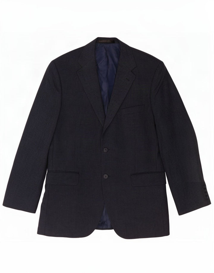Marks & Spencer Herren-Blazer mit 2 Knöpfen, UK 42, große marineblaue Schurwolle