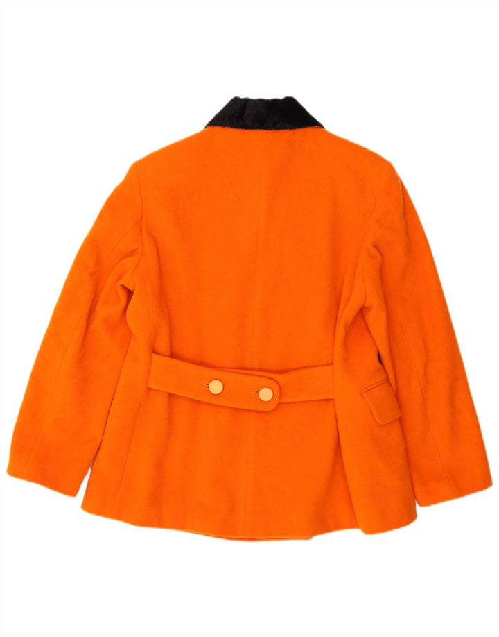 Vintage Damen Zweireihige Blazerjacke UK 14 Mittelorange