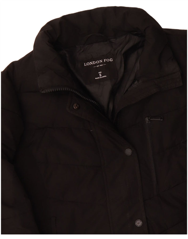 LONDON FOG Damen Übergroße wattierte Jacke UK 10 Small Schwarz Polyester