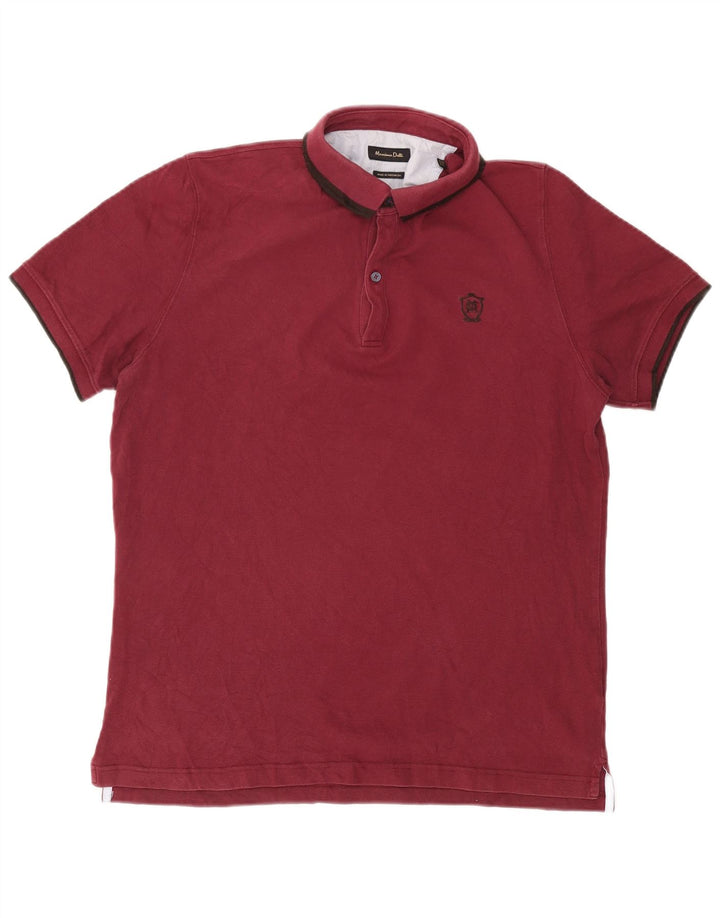 Massimo Dutti Herren Poloshirt XL Burgund Baumwolle